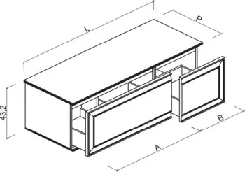 Тумба под раковину Brenta Lester 100 см подвесной глянцевый 2 ящика (LR020.100.70.49.G)