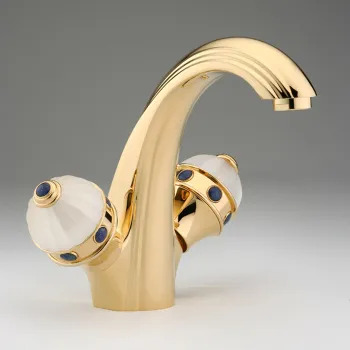 Смеситель для раковины THG Amboise Lapis Lazuli A1K-F01-2155 полированное золото