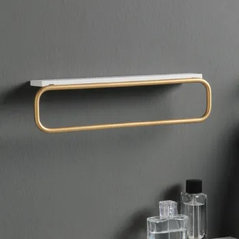 Полотенцедержатель Bertocci Mettitutto 30х7х9 с белой полкой, никель 11387116000