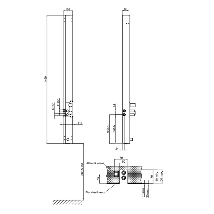 Внутренняя часть для душевой стойки Fantini Milano 001,5042B, 72 00 H091