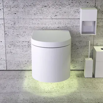 Унитаз подвесной Knief Moon 0600-033-01R с подсветкой, с сиденьем, белый матовый