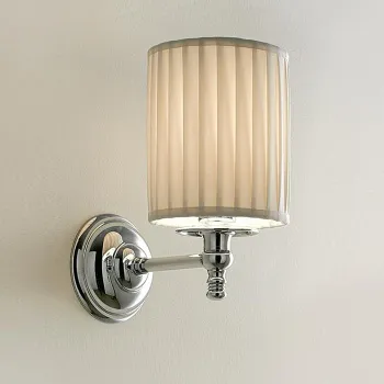 Светильник настенный Devon&Devon Daisy 24,5х11,5х19 с абажуром кремового цвета фурнитура, хром DEDAISY2CR