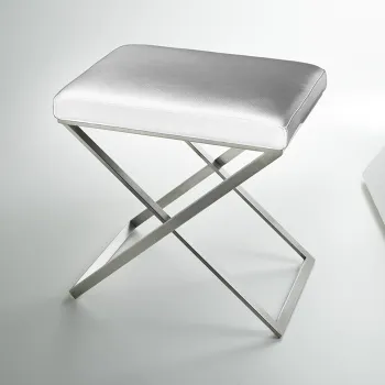 3SC Lino&Lone Стул с сиденьем из гладкой кожи 50хh50х36 см, цвет белая кожа/никель сатинированный матовый