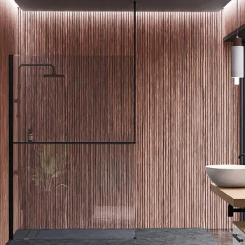 Рама для душевого ограждения Novellini Kuadra H 1600х3000, с свободным входом, левая, с креплением к потолку, с полкой, черный матовый R80KUFRISOFS-H 160/300