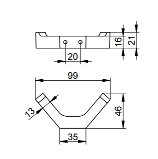 Крючок Keuco Edition 11 11115350000 двойной, титан чёрный шлифованный