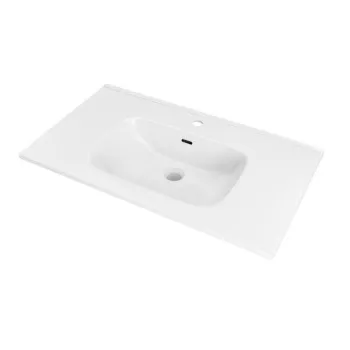 Раковина интегрированная Nofer в столешницу VOLTERRA 81х46x18 EV.081.C белая глянцевая