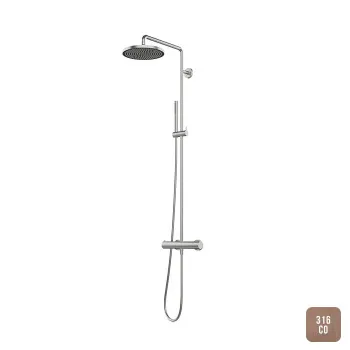 Термостатическая душевая колонна с функцией VELVET Rain Almar, copper 316 brushed pvd E405001.CO316