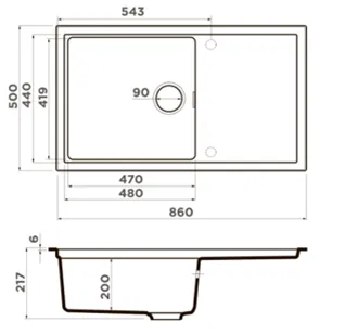 Мойка Omoikiri Sintesi 86 Cn 860 500 217 60 Canyon 4997132