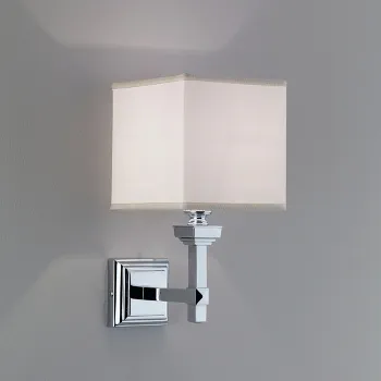 Светильник подвесной с абажуром Devon&Devon Time пластик + ткань кремового цвета фурнитура, хром TM323CR