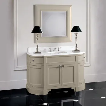 Тумба Devon&Devon Season 128.5х61.2х94 в цвете warm grey matt со столешницей bianco carrara EFSEASONWGBI matt