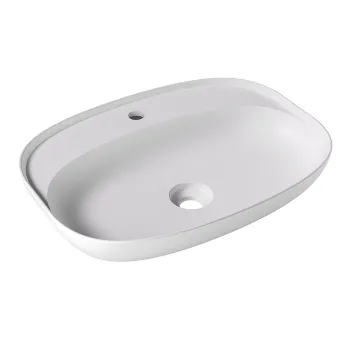 Раковина накладная Alice Form Oval 60x45хВ12 Plan, с отверстием под смеситель, белый матовый, 22460109