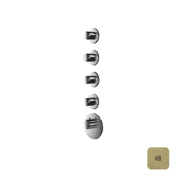 Внешняя часть термостатического смесителя Almar с 4-мя запорными вентилями, латунь брашированная pvd E180034.HB