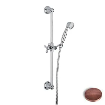 Душевая штанга с ручным душем и металлическим шлангом Fima Carlo Frattini Wellness 1500, античная медь F2044RA