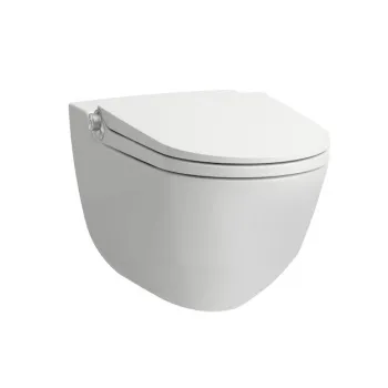 Унитаз-биде подвесной Laufen Cleanet Riva 8.2069.1.757.000.1 с пультом, белый матовый/хром