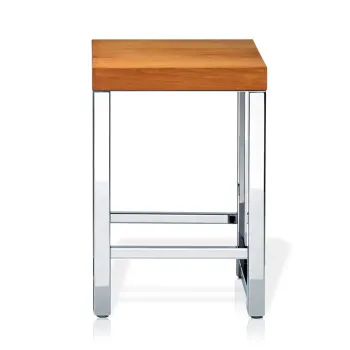 Табурет Decor Walther Wood HO 30x30x44 сталь полированная/светлый бук 926786