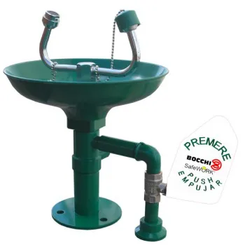 Аварийная раковина Nofer Emergency для промывки глаз с рычагом из нержавеющей стали SC410