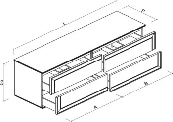 Тумба под раковину Brenta Lester 100 см подвесной глянцевый 4 ящика (LR250.100.50.49.G)