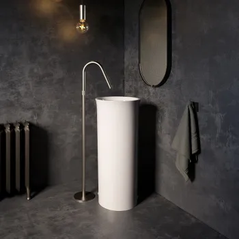 Раковина свободностоящая Kerasan The New Yorker D400xH890, слив в пол, сливная крышка, крепеж, белый матовый 564630