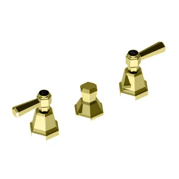 Смеситель для биде Stella Eccelsa Leve на 3 отверстия 3600, без излива, с донным клапаном, золото 24К EL 00200 AU00
