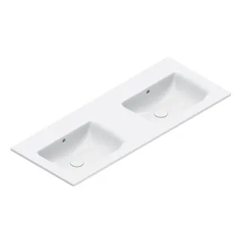 Раковина двойная Catalano Italy 125х50, без отв, белый глянцевый 721270001