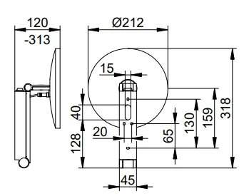 Косметическое зеркало Keuco Ilook_move 21 17612259004 с подсветкой, увеличение х5, латунь шлифованный