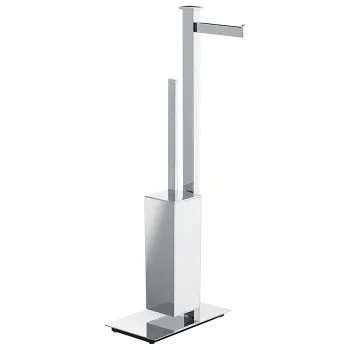 Напольная стойка с держателем туалетной бумаги и ершом Colombo Units DX, хром B9107D.CR