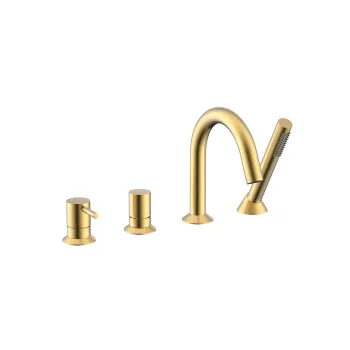 Смеситель на борт ванны NEMO Round Смеситель на борт ванны BRUSH GOLD NM-2352BG