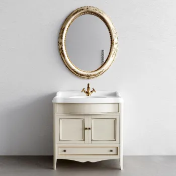 Тумба с раковиной Tw Veronica Simas AR864bix1 90x56, с 1отв., 2 распашные дверки+1 выдв.ящик, доводч. Blum, ручки Riflesso бронза, vintage VER3090-V+AR864bi*1 комплект