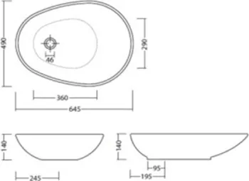 Накладная раковина Alice Ceramica Joker Spoon 645 490 H140