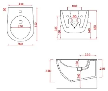 Биде Artceram File 2 0 520 360 330