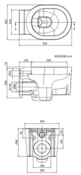 Унитаз подвесной Scarabeo Bucket 535 360 8812 10050 Scarabeo Bucket 8814 B