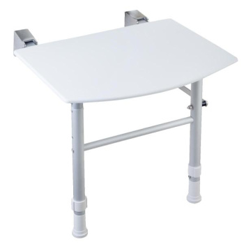 Сиденье для душа Nofer настенное с антибактериальным покрытием белое 15042.PIE.NBA