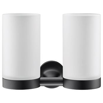 Duravit Starck T Два стакана для зубных щеток настенные, цвет: черный матовый