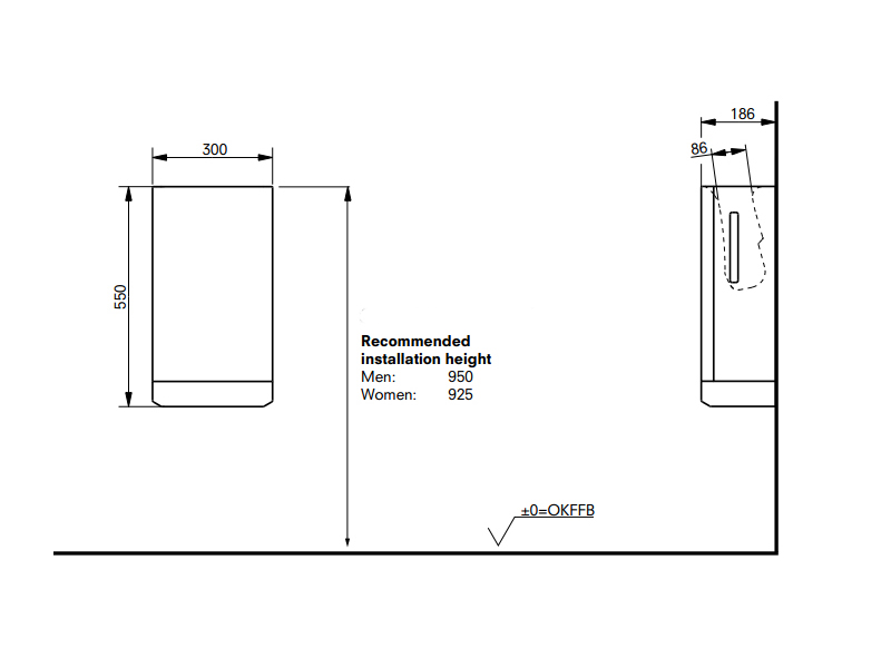 Сушилка для рук Toto PUBLIC TYC424W