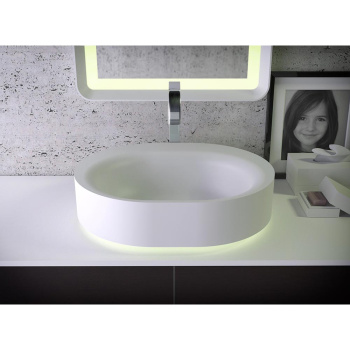 Раковина KNIEF Moon накладная 55х45х16 см с подсветкой цвет белый матовый. 0600-032-01