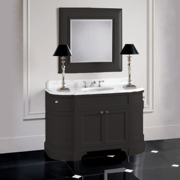 Тумба Devon&Devon Season 128.5х61.2х84.5 в цвете darck grey со столешницей bianco carrara EFSEASONDGBI