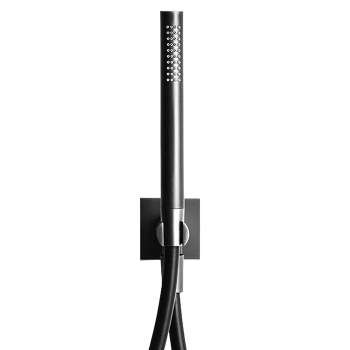 Душевой набор Fantini Ak/25 вывод воды 1/2", шланг 150 см, ручная лейка FIT, держатель для лейки, Matt Gun Metal PVD 86 P5 8116