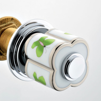 Ручка дверная одинарная THG Capucine Vert Decor Platine A7E-A02-639V хром