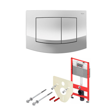 Комплект инсталляции с панелью смыва Tece Tecebase 9400405 хром