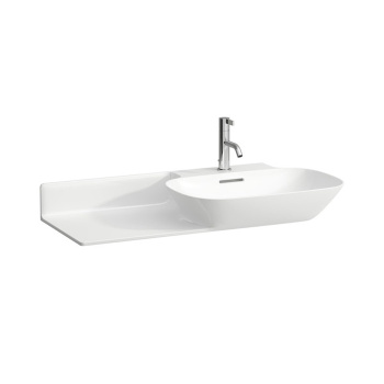 Laufen INO Раковина накладная, 900х450х120мм с 1  отв. под смеситель, полка слева, цвет: белый матовый (продаем с базами 4.0300.2.110.26/4.2540.1.030.