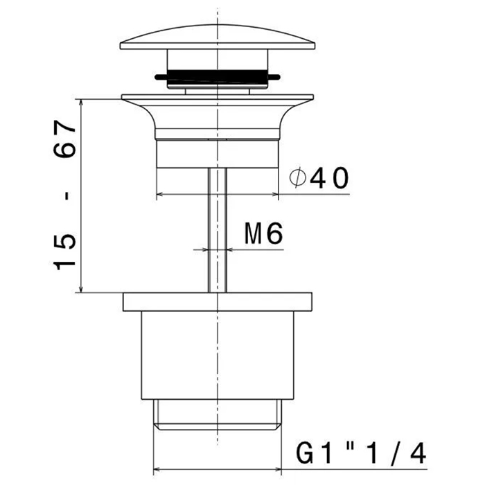 Донный клапан для раковины Kerama Marazzi черный матовый 230KM.01.093