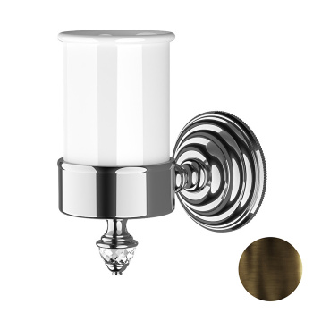 Стакан керамический белый для зубных щеток Devon&Devon Diamond держатель, бронза WHD503BRBI