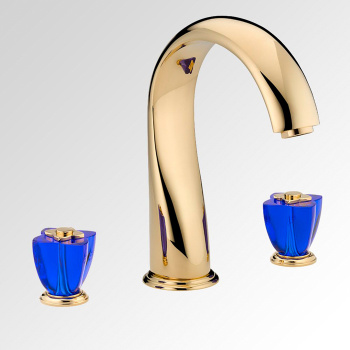 Смеситель на борт ванны THG Petale De Cristal Bleu U6B-F01-25SG полированное золото