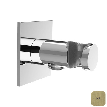 Душевое подключение с держателем круглое Almar Round квадр. отражатель, high brass E095039.HB