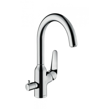 Смеситель для кухни hansgrohe Focus M42, 220, 1jet 71803000 с запорным вентилем