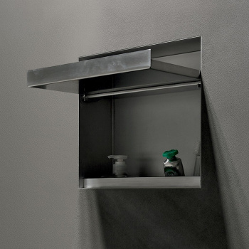 Двойной держатель для дозатора или для зубных щеток Antonio Lupi Sesamo встраиваемый в стену, из нержавеющей стали AISI 304, отделка алюминий А0002476370