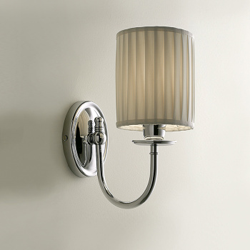 Светильник настенный с абажуром Devon&Devon Jasmine 11,5x21xh27,5cм IP20 фурнитура, хром DEJASMINE2CR