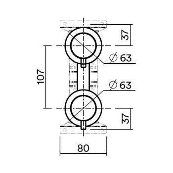 Смеситель для душа (скрытая часть) QuadroDesign Source из стены с переключателем на 2 потребителя Steel IN047AS