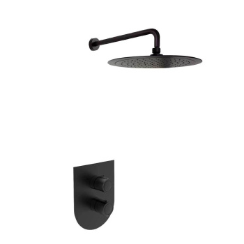 Смеситель для душа Ramonsoler Urban Chic встраиваемый термостатический с тропическим душем чёрный K2124012NM