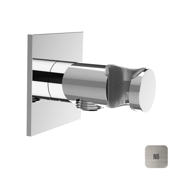 Душевое подключение с держателем круглое Almar Round квадр. отражатель, nickel brushed E095039.NB